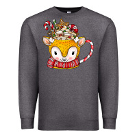 Charcoal Heather coffee cups animal Premium Sweatshirt - CowhideDigitalArt