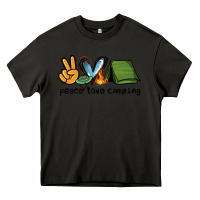 Asphalt peace love camping Heavy Core Tee - NancyCooperArtShop