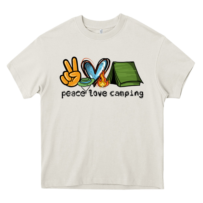 Peace Love Camping Heavy Core Tee by NancyCooperArtShop | Teevron
