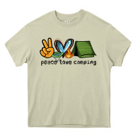 Mossy peace love camping Heavy Core Tee - NancyCooperArtShop