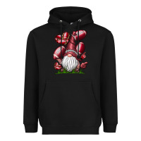 Black American Football Gnome Heavyweight Hoodie - CowhideDigitalArt