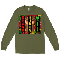 Army Green black lives matter juneteenth Long Sleeve Tee - TumblerDesignByShophia