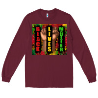 Burgundy black lives matter juneteenth Long Sleeve Tee - TumblerDesignByShophia