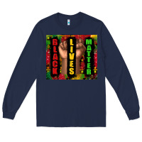 Navy black lives matter juneteenth Long Sleeve Tee - TumblerDesignByShophia