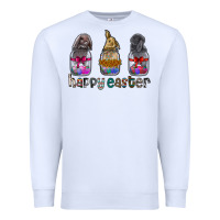 White Happy Easter Premium Sweatshirt - CowhideDigitalArt