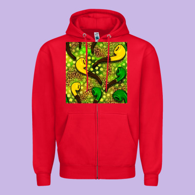 St. Patrick's Pipe Pattern Digital Paper Zipper Hoodie Designed By Bundleandbundleshop