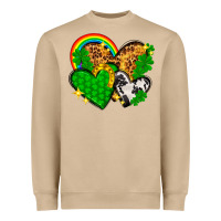 Mushroom St. Patrick's Day hearts with leopard Heavyweight Sweatshirt - HowdyJamesFarm