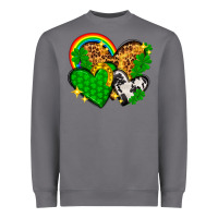 Storm St. Patrick's Day hearts with leopard Heavyweight Sweatshirt - HowdyJamesFarm