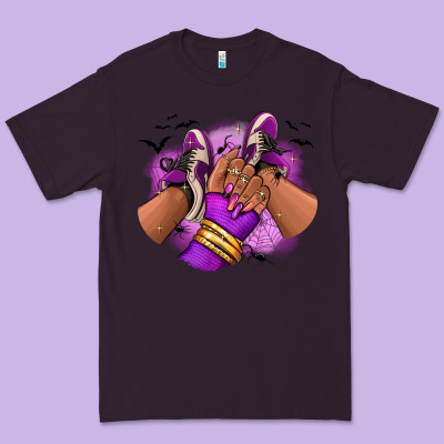 Halloween Afro Sneakers Premium Tee Designed By Ranaportraitstore