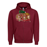Burgundy caravan gingerbread Zipper Hoodie - FaDigitalArtStudio