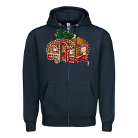 Navy caravan gingerbread Zipper Hoodie - FaDigitalArtStudio