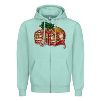 Seafoam caravan gingerbread Zipper Hoodie - FaDigitalArtStudio