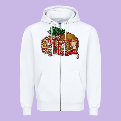 Caravan Gingerbread Zipper Hoodie Designed By Fadigitalartstudio