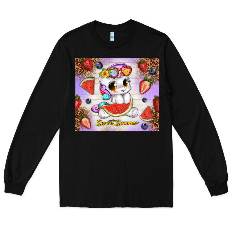 Sweet Summer Cute Unicorn Long Sleeve Tee by TumblerDesignByShophia | Teevron