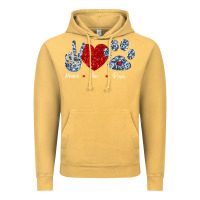 Vintage Mustard Peace Love Paws Vintage Hoodie - Bettercallsaul