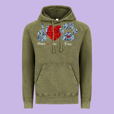 Peace Love Paws Vintage Hoodie Designed By Bettercallsaul