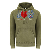 Vintage Olive Peace Love Paws Vintage Hoodie - Bettercallsaul