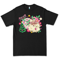 Black pink santa and disco ball with christmas tree Premium Tee - MaliasSmallBusiness