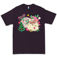 Plum pink santa and disco ball with christmas tree Premium Tee - MaliasSmallBusiness