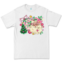 White pink santa and disco ball with christmas tree Premium Tee - MaliasSmallBusiness