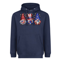 Navy American Gnomes Heavyweight Hoodie - CowhideDigitalArt