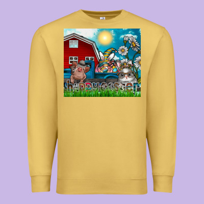 Happy Easter Premium Sweatshirt Designed By Cowhidedigitalart