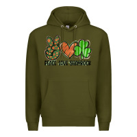 Army Green peace love shamrock Premium Hoodie - FaDigitalArtStudio