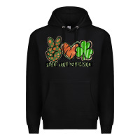 Black peace love shamrock Premium Hoodie - FaDigitalArtStudio