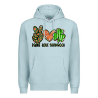Blue Mist peace love shamrock Premium Hoodie - FaDigitalArtStudio
