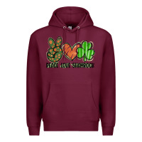 Burgundy peace love shamrock Premium Hoodie - FaDigitalArtStudio