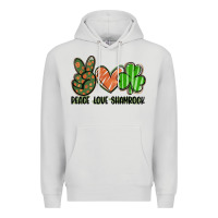 Dove Grey peace love shamrock Premium Hoodie - FaDigitalArtStudio