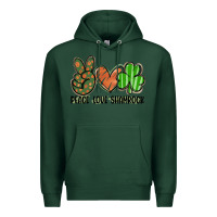 Sports Green peace love shamrock Premium Hoodie - FaDigitalArtStudio