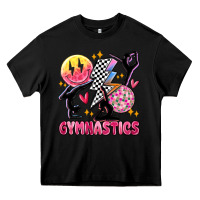 Black retro gymnastics Heavy Core Tee - MaliasSmallBusiness