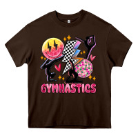 Chocolate Brown retro gymnastics Heavy Core Tee - MaliasSmallBusiness