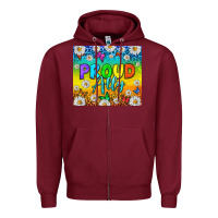 Burgundy LGBTQ+ Proud Ally With Daisy Tumbler Zipper Hoodie - BundleAndBundleShop