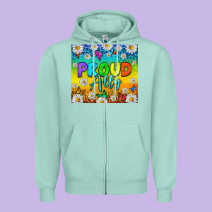 Lgbtq+ Proud Ally With Daisy Tumbler Zipper Hoodie Designed By Bundleandbundleshop