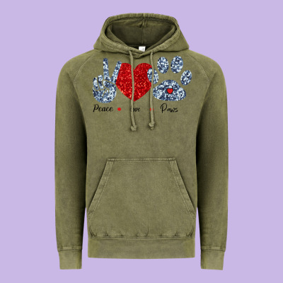 Peace Love Paws Vintage Hoodie Designed By Bettercallsaul