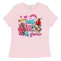 Bubblegum Pink little miss fourth grade Ladies Tee - NancyCooperArtShop