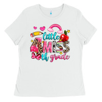 White little miss fourth grade Ladies Tee - NancyCooperArtShop