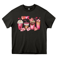 Asphalt valentines day coffee cups Heavy Core Tee - MaliasSmallBusiness