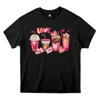 Black valentines day coffee cups Heavy Core Tee - MaliasSmallBusiness