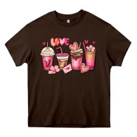 Chocolate Brown valentines day coffee cups Heavy Core Tee - MaliasSmallBusiness