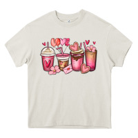 Cream valentines day coffee cups Heavy Core Tee - MaliasSmallBusiness