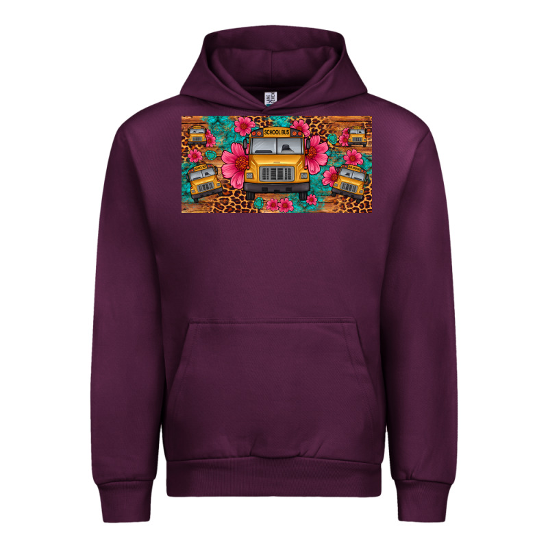 School Bus Leopard Gemstone License Plate Urban Hoodie by Artiststas | Teevron