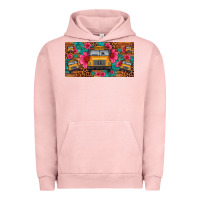 Pigment Salmon school bus leopard gemstone license plate Urban Hoodie - Artiststas
