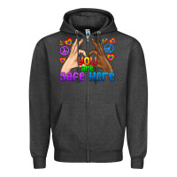 Charcoal Heather LGBTQ+ You Are Safe Here Zipper Hoodie - BundleAndBundleShop