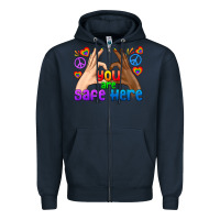 Navy LGBTQ+ You Are Safe Here Zipper Hoodie - BundleAndBundleShop
