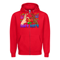 Red LGBTQ+ You Are Safe Here Zipper Hoodie - BundleAndBundleShop