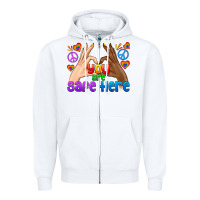 White LGBTQ+ You Are Safe Here Zipper Hoodie - BundleAndBundleShop
