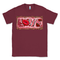 Burgundy Pink Love Kiss Valentine's Day Classic Tee - RanaPortraitStore
